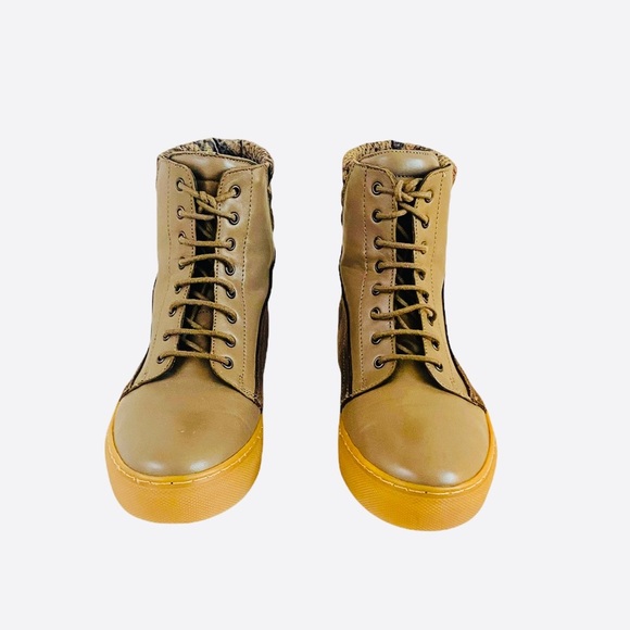 RENVY LEATHER TAUPE PADDED HI- TOPS - Picture 7 of 9